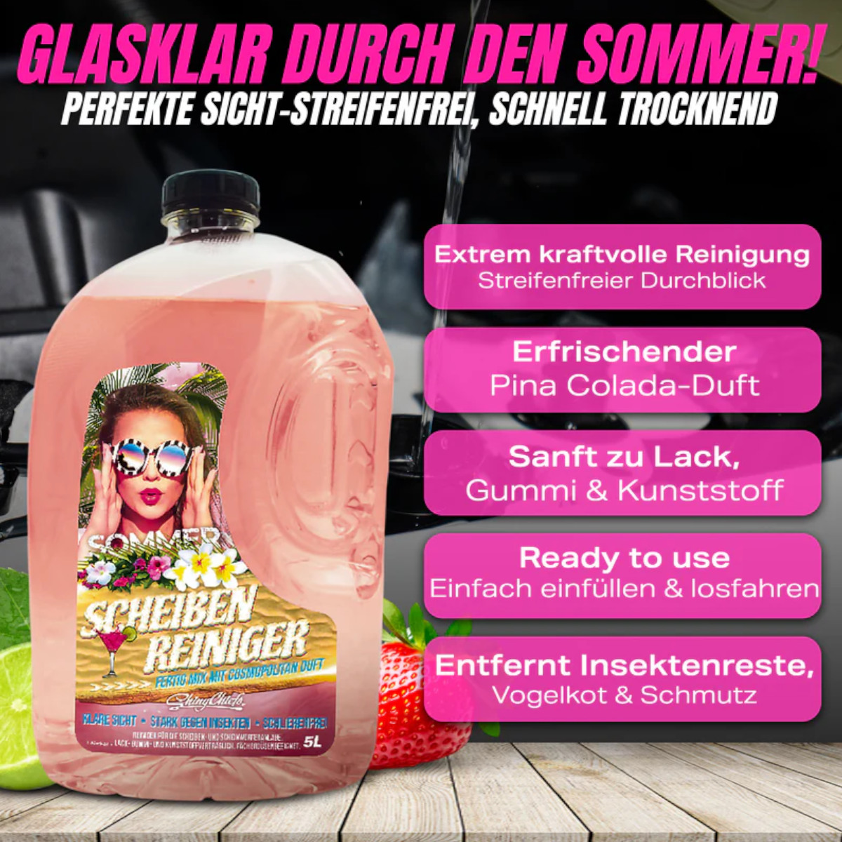 Shiny Chiefs SOMMER - Scheibenklar Wischwasser Cosmopolitan 5L