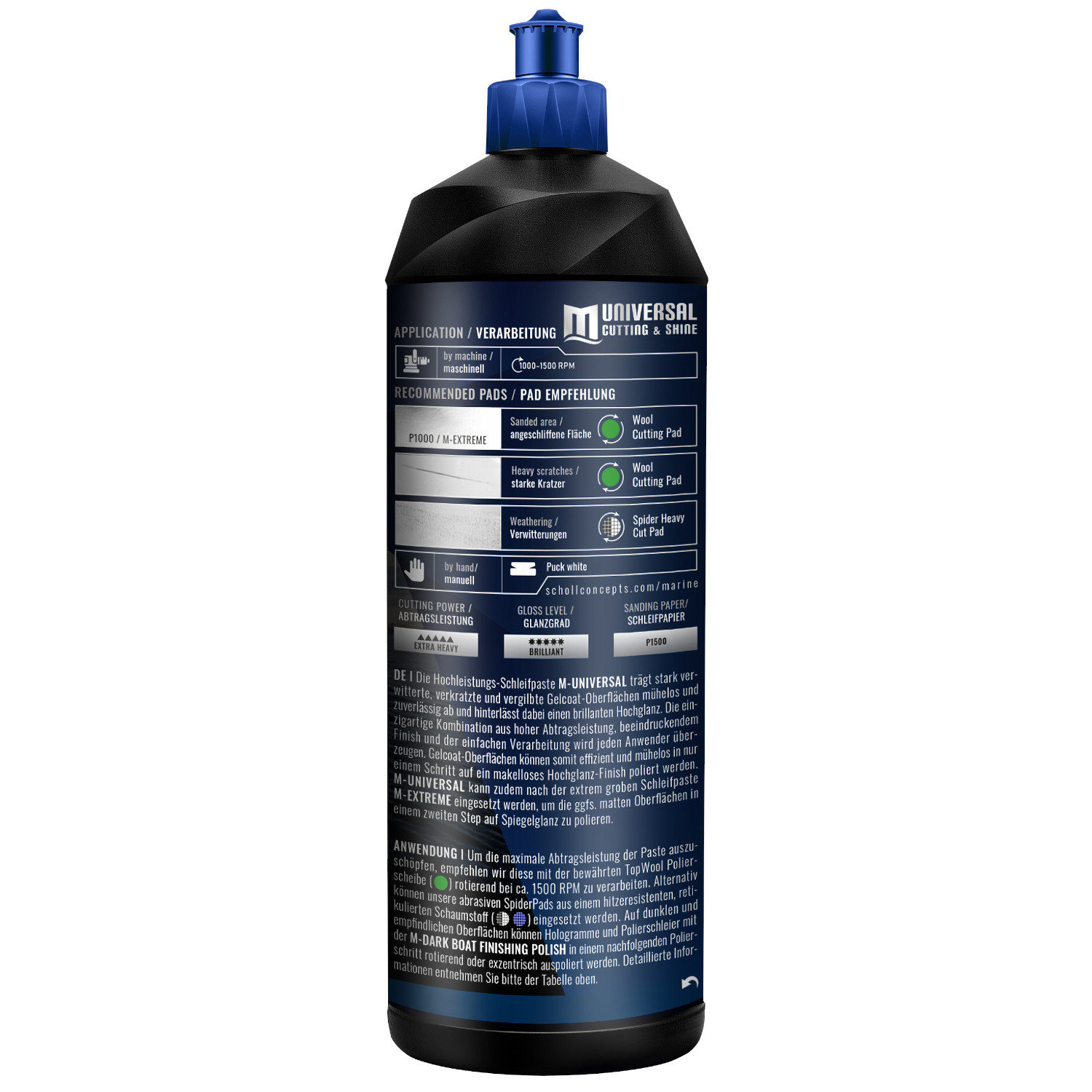 Scholl Concepts Marine - Universal Cutting - Heavy Cut Bootspolitur 1Kg