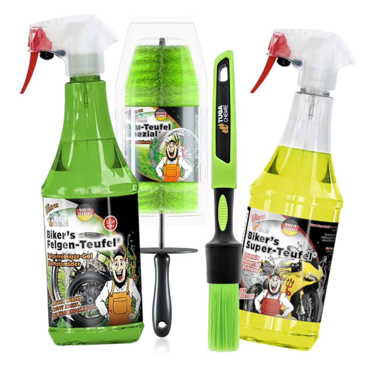 Tuga Chemie Bikers Felgenteufel Motorrad Motorradreiniger Set Groß