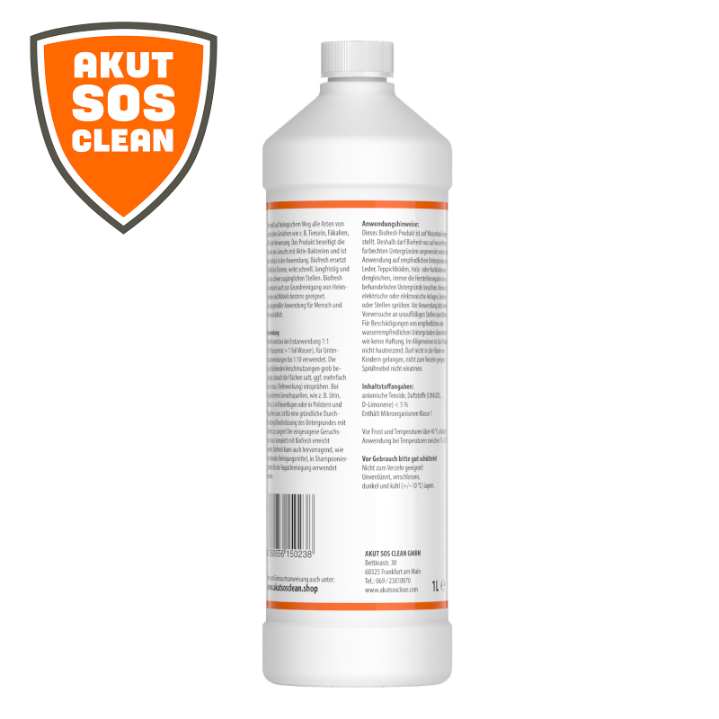 Akut SOS Clean BIO FRESH Biologischer Breitband-Geruchskiller 1L