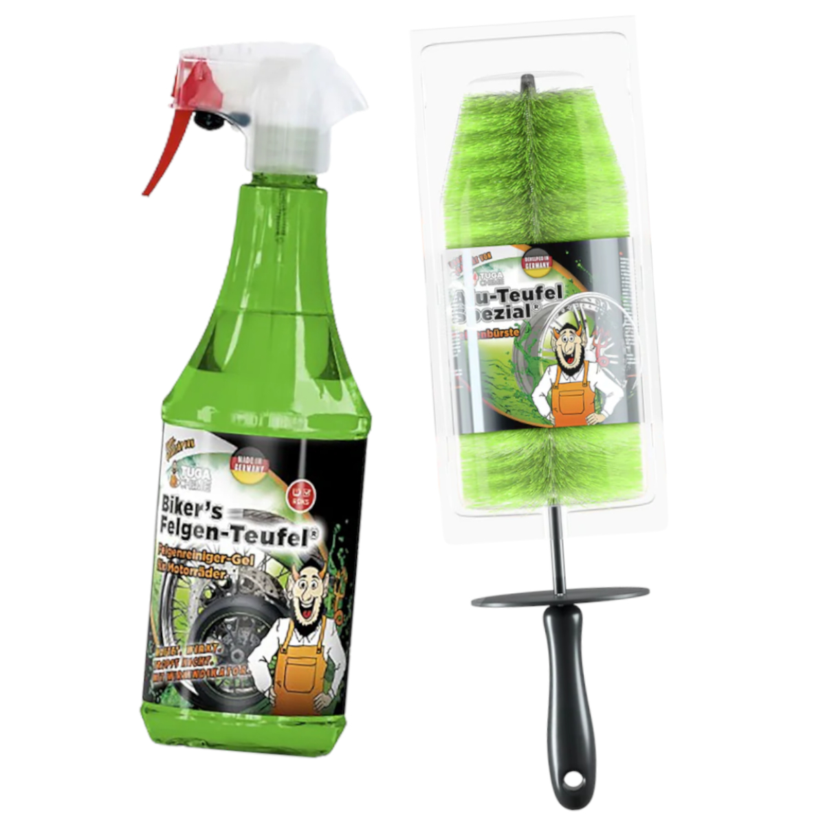 Tuga Chemie Motorrad Felgenreinigung Set Felgenreiniger + Felgenbürste