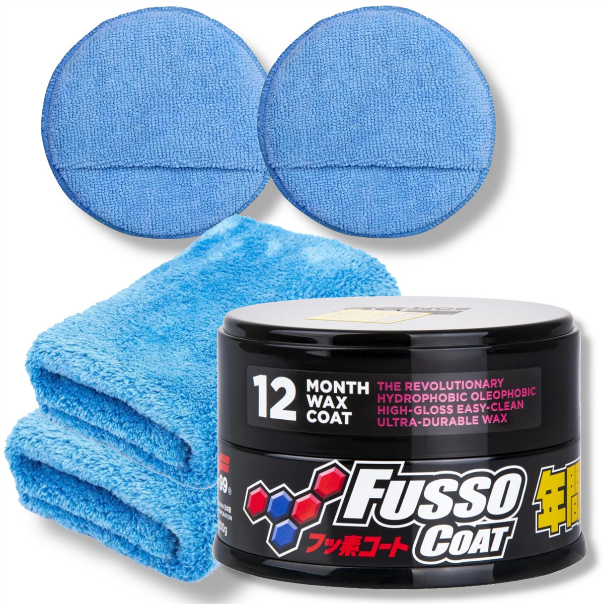 Soft99 Fusso Coat 12M Autowachs Set dunkle Lacke