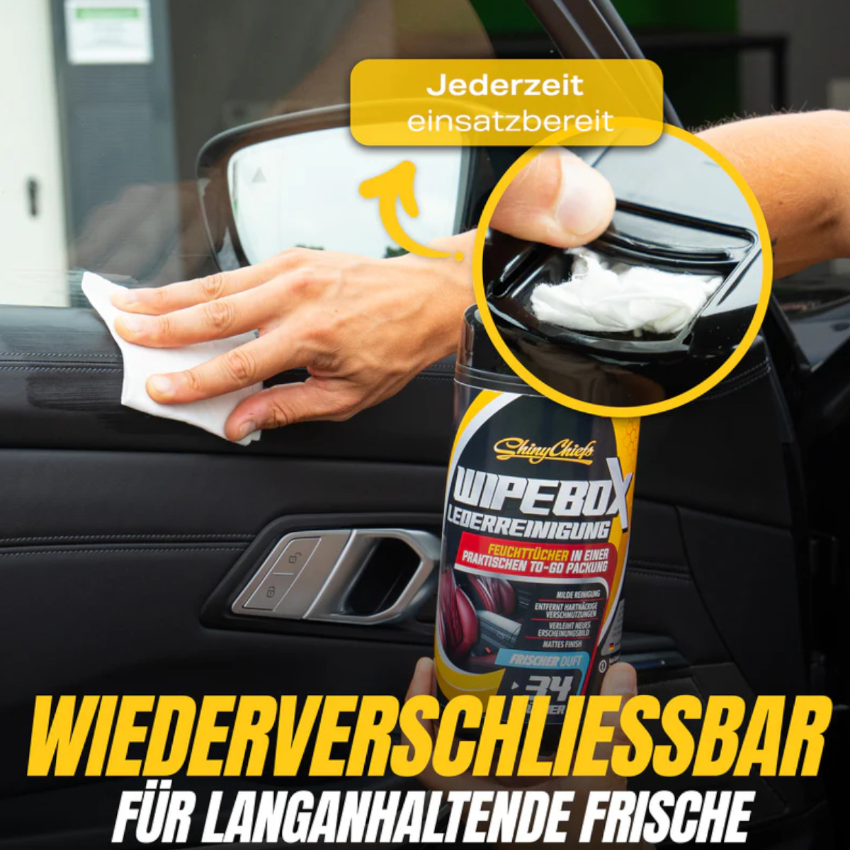 Shiny Chiefs WIPEBOX - LEDER TÜCHER (34 Tücher)