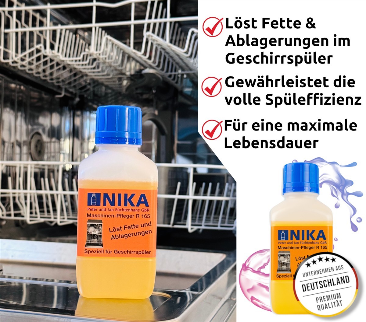 NIKA R165 Maschinen Pfleger | Speziell für Geschirrspüler 5L