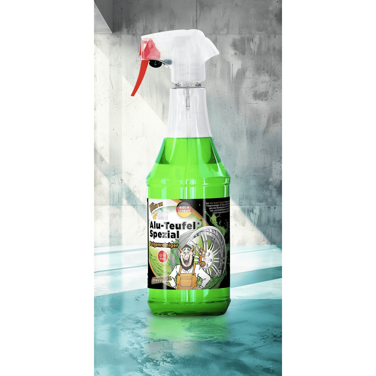 Tuga Chemie AluTeufel Felgenreiniger Set mit Tuga Felgenbürste