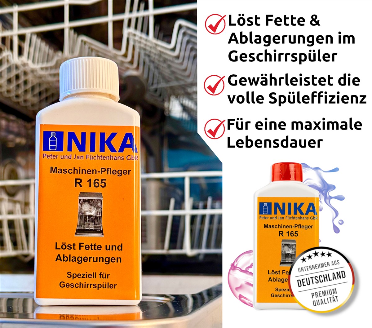 NIKA R165 Maschinen Pfleger | Speziell für Geschirrspüler 0.25L