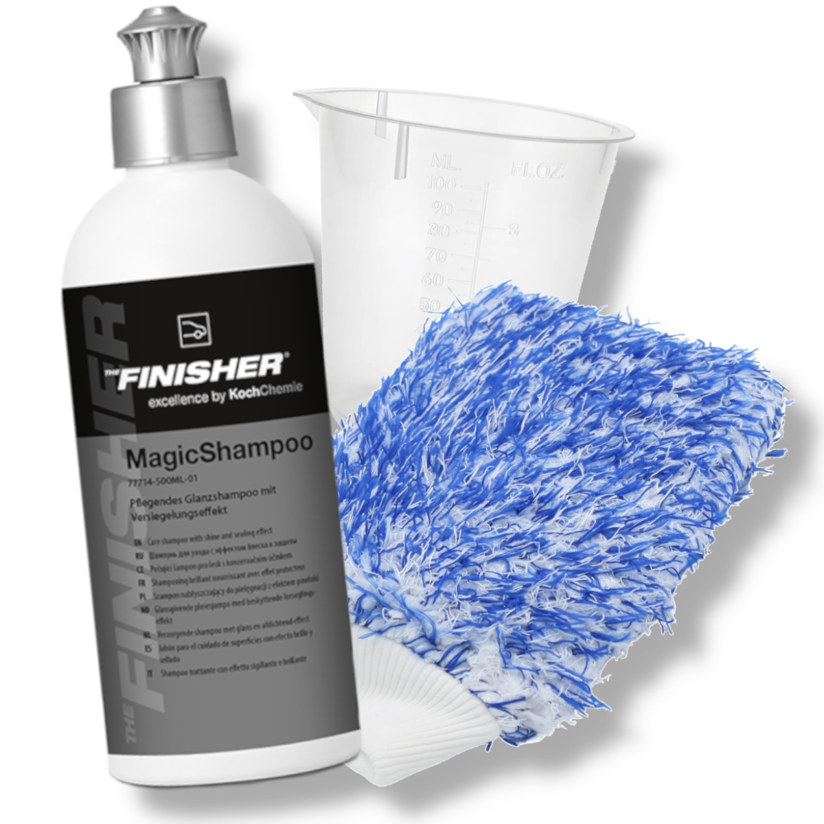 THE FINISHER Magic Shampoo Autoshampoo Set + Waschhandschuh + Messbecher