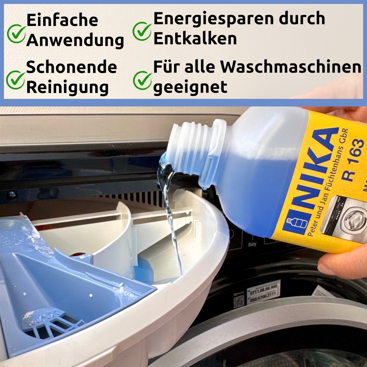 NIKA R163 Maschinenreiniger für Waschmaschinen​ | Entkalker 5L