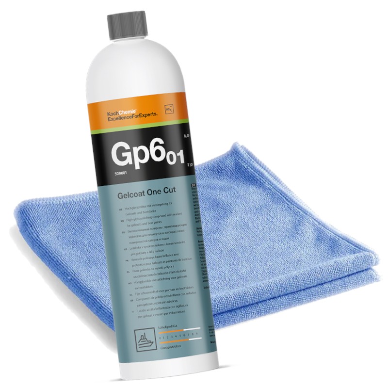 Koch Chemie Gp601 Gelcoat One Cut 1L Hochglanzpolitur für Gelcoats und Bootslacke + Mikrofasertuch