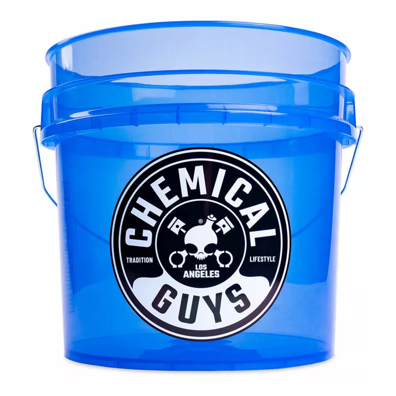 Chemical Guys 4,5-Gallonen Wascheimer transparent Blau mit Logo Chemical Guys 4,5-Gallonen Wascheimer transparent Blau mit Logo