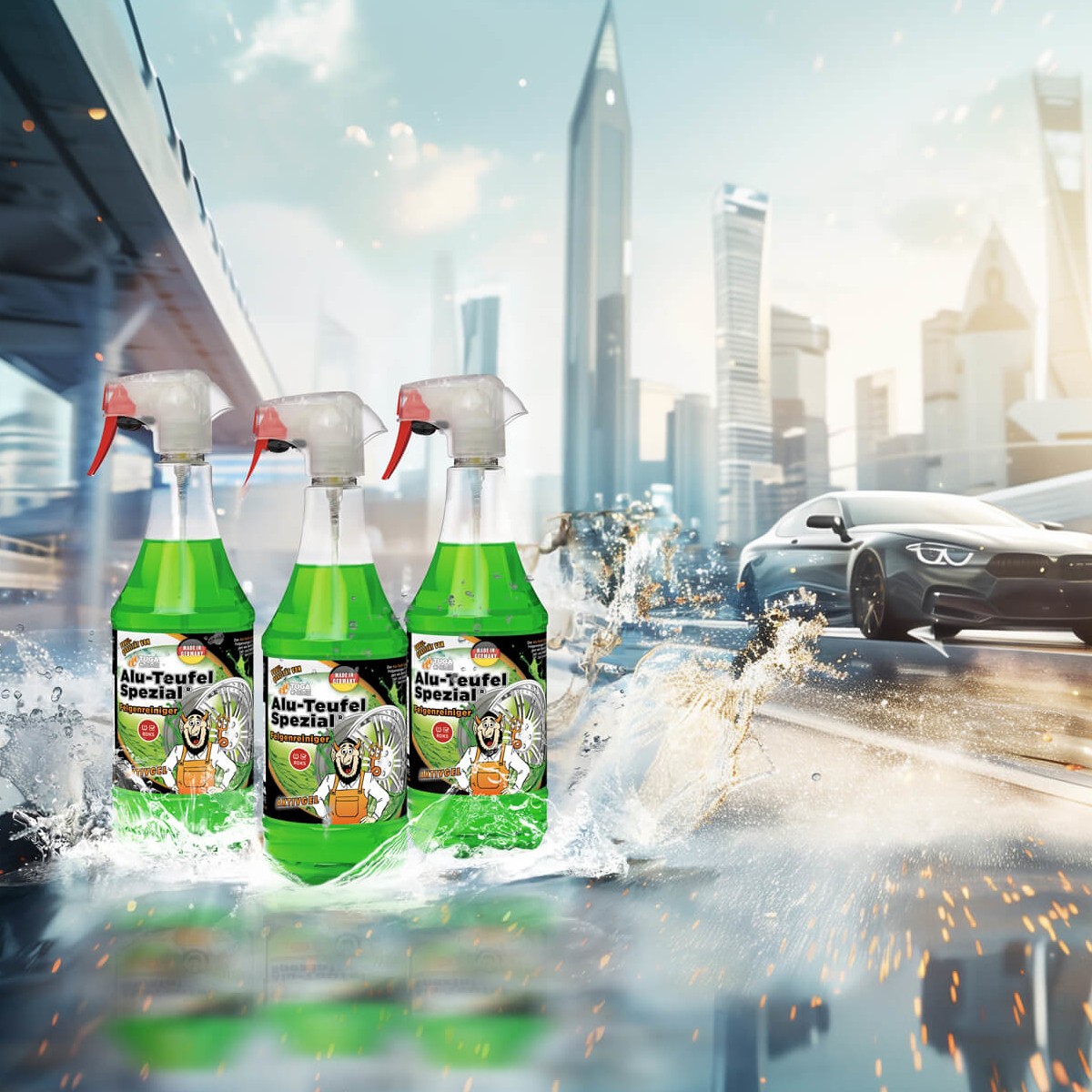 Tuga Chemie AluTeufel Felgenreiniger Set mit Tuga Felgenbürste