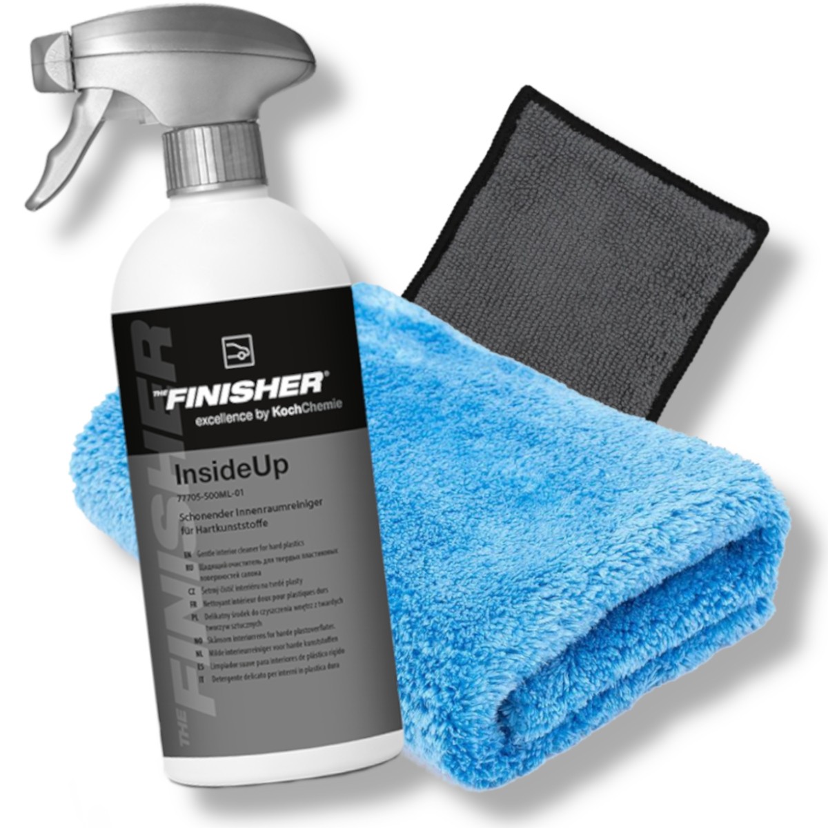 THE FINISHER InsideUp Innenraum Reinigungsset + Interior Scrubber + Mikrofasertuch