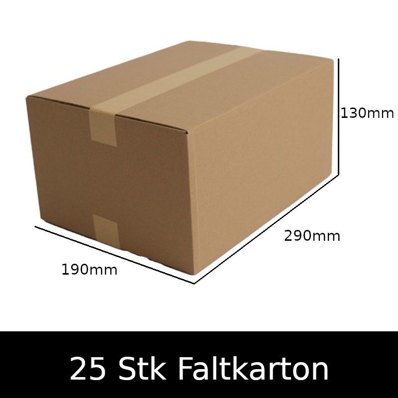 Versandkarton Faltkarton ECO 290 x 190 x 130 mm, 1.01 b 25 STK