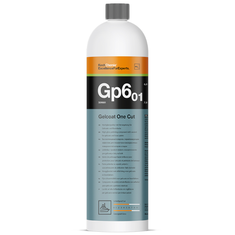 Koch Chemie Gp601 Gelcoat One Cut 1L Hochglanzpolitur für Gelcoats und Bootslacke + Mikrofasertuch
