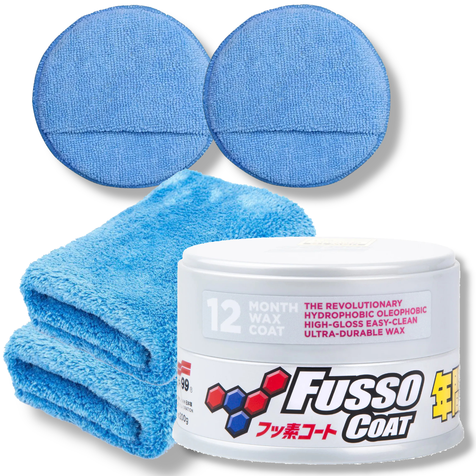 Soft99 Fusso Coat 12M Light Autowachs Komplettset