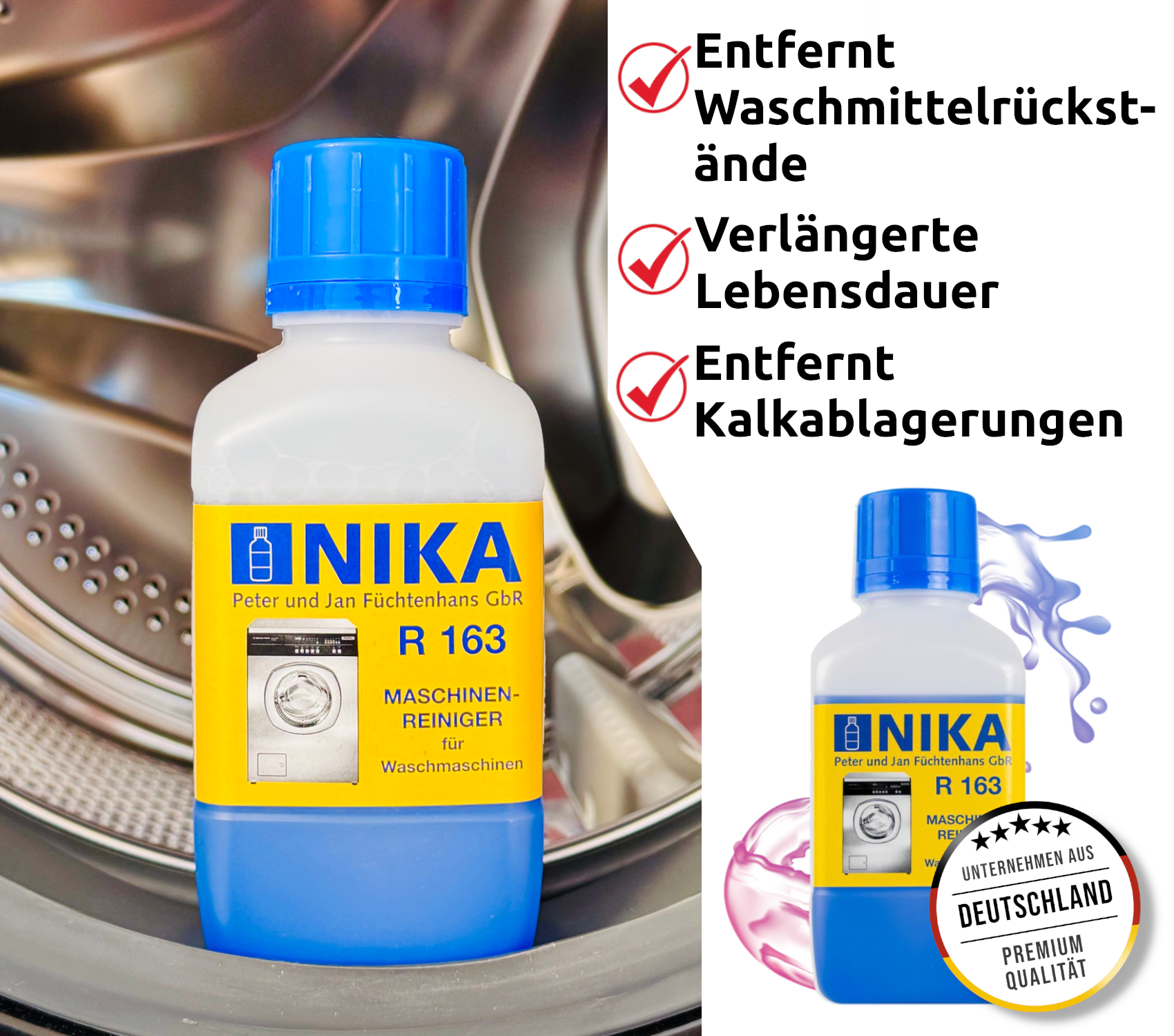 NIKA R163 Maschinenreiniger für Waschmaschinen​ | Entkalker 5L