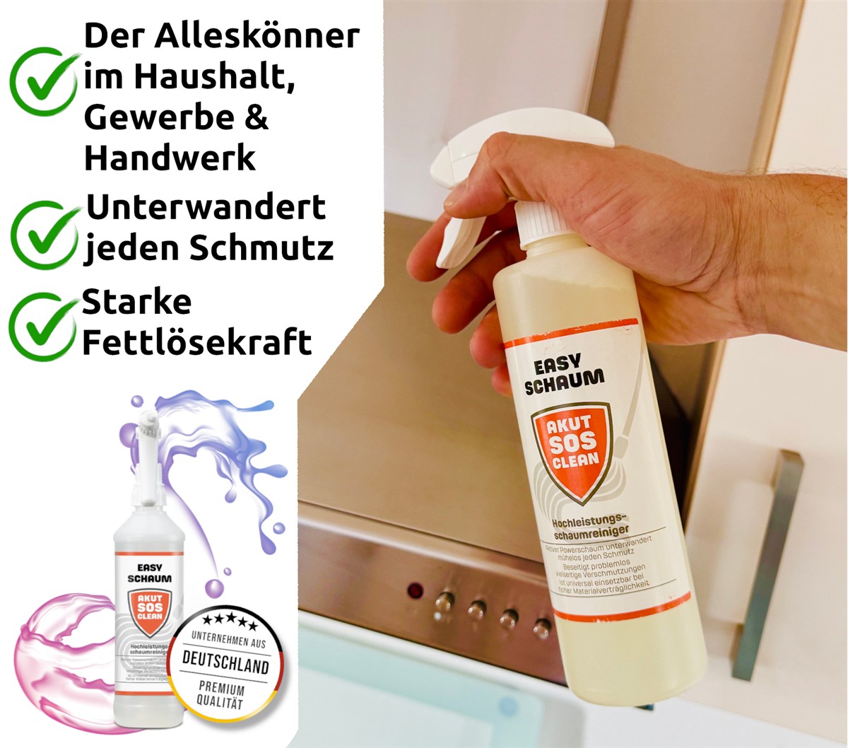 Akut SOS Clean Easy Schaum Hochleistungs Schaumreiniger 0.5L