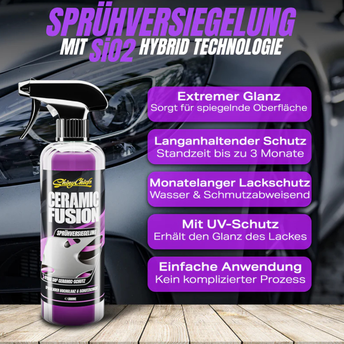 Shiny Chiefs CERAMIC FUSION - SPRÜHVERSIEGELUNG Blue 500ml