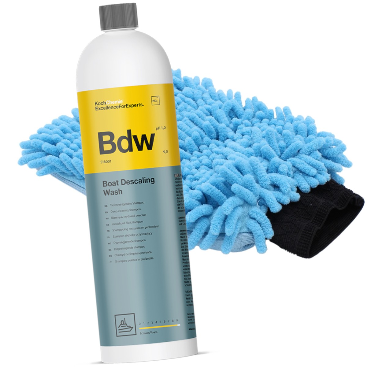 Koch Chemie BDW Boat Descaling Wash Boot Shampoo 1L + Waschhandschuh