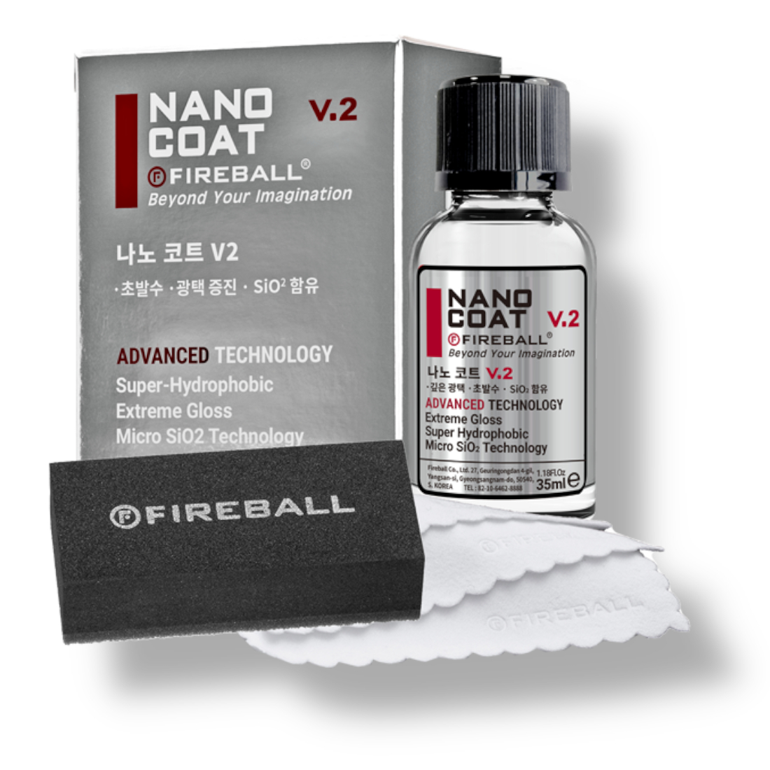 Fireball NANO COAT V2 SiO2 Keramik Lackversiegelung Set 35ml