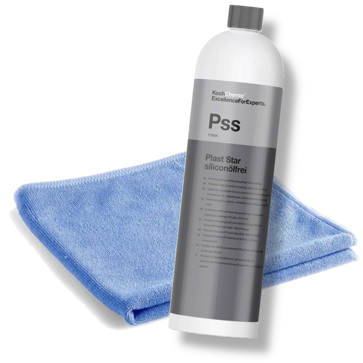 Koch Chemie PSS Plast Star Kunststoffpflege siliconölfrei 1L + Mikrofasertuch