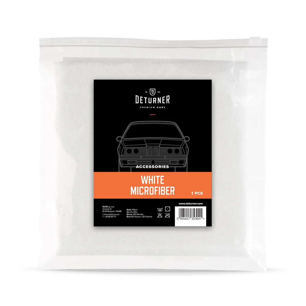 Deturner White Mikrofaser Innenraumtuch 300GSM