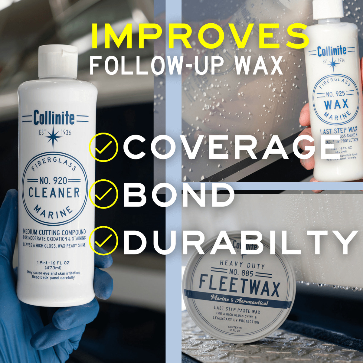 COLLINITE No 920 GFK Reiniger für Boote & Gelcoat Set