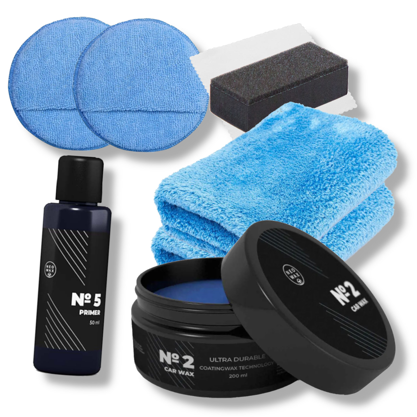 NEOWAX Car Wax No. 2 + No. 5 Exclusive Wachs Set 22 tlg